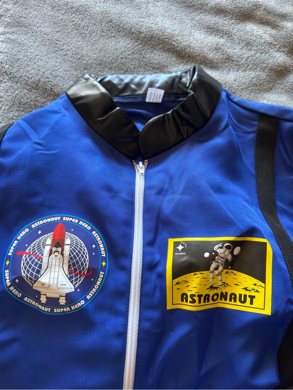 Adult Blue Astronaut Costume - Zip-Up Jumpsuit with Patches - Size L